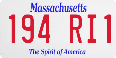 MA license plate 194RI1
