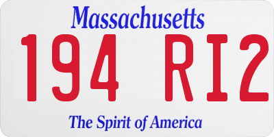MA license plate 194RI2