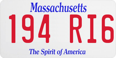 MA license plate 194RI6