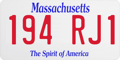 MA license plate 194RJ1