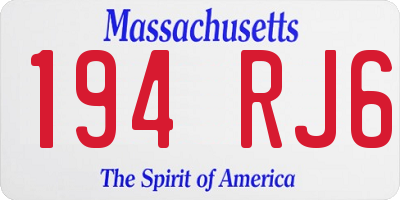MA license plate 194RJ6