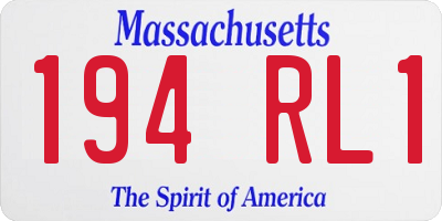 MA license plate 194RL1