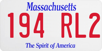 MA license plate 194RL2