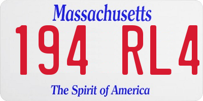 MA license plate 194RL4