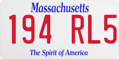 MA license plate 194RL5