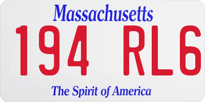 MA license plate 194RL6