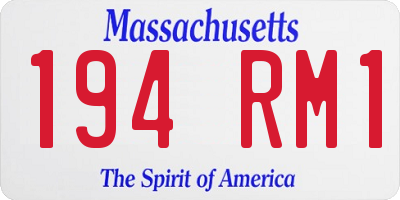MA license plate 194RM1