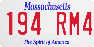 MA license plate 194RM4