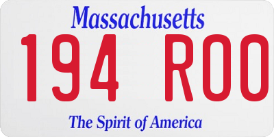 MA license plate 194RO0