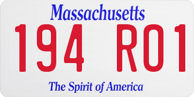 MA license plate 194RO1
