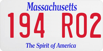 MA license plate 194RO2