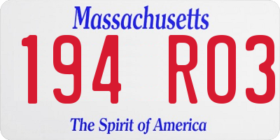 MA license plate 194RO3