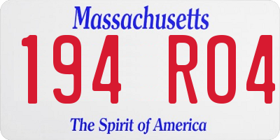 MA license plate 194RO4