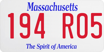 MA license plate 194RO5