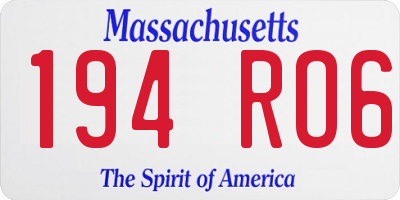 MA license plate 194RO6