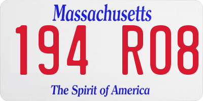 MA license plate 194RO8