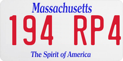 MA license plate 194RP4
