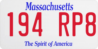 MA license plate 194RP8