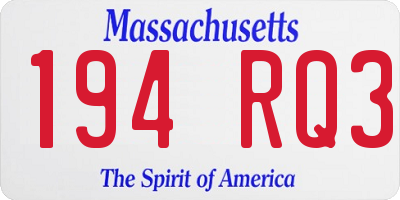 MA license plate 194RQ3
