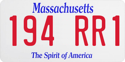 MA license plate 194RR1