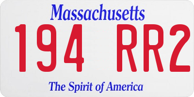 MA license plate 194RR2