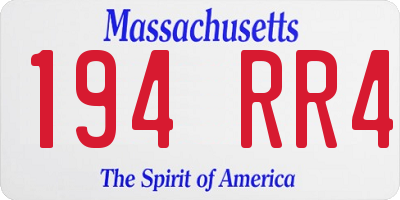 MA license plate 194RR4