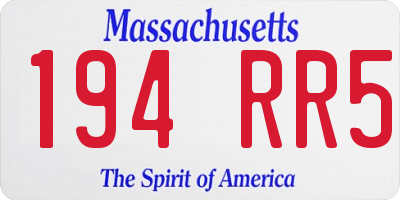 MA license plate 194RR5