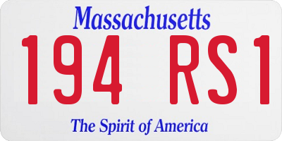 MA license plate 194RS1