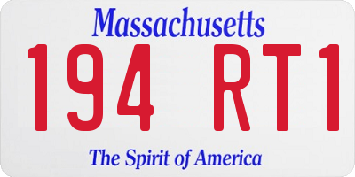 MA license plate 194RT1
