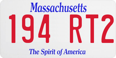 MA license plate 194RT2