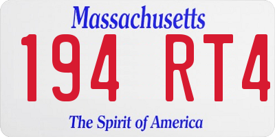 MA license plate 194RT4