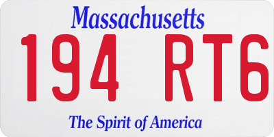 MA license plate 194RT6