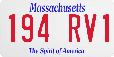 MA license plate 194RV1