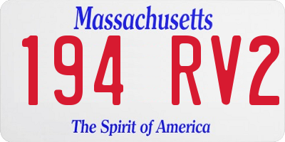 MA license plate 194RV2