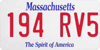 MA license plate 194RV5