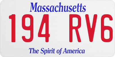 MA license plate 194RV6