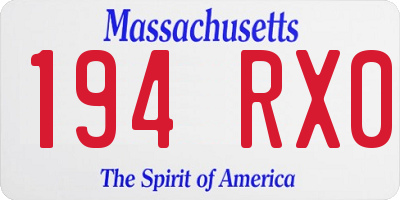 MA license plate 194RX0