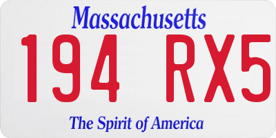 MA license plate 194RX5