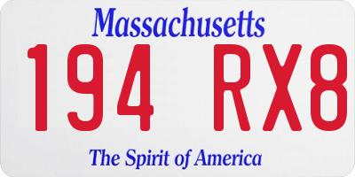 MA license plate 194RX8
