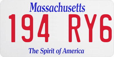 MA license plate 194RY6