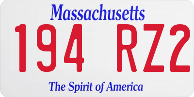 MA license plate 194RZ2