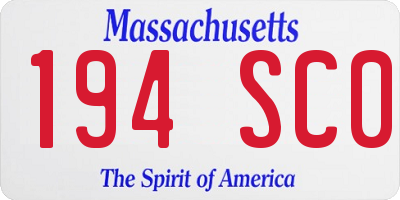 MA license plate 194SC0