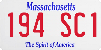 MA license plate 194SC1
