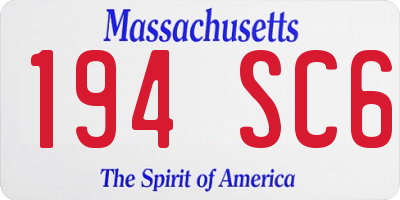 MA license plate 194SC6