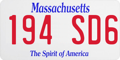 MA license plate 194SD6