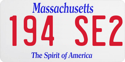 MA license plate 194SE2