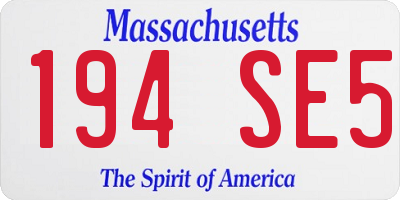 MA license plate 194SE5