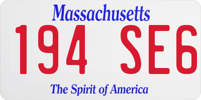 MA license plate 194SE6