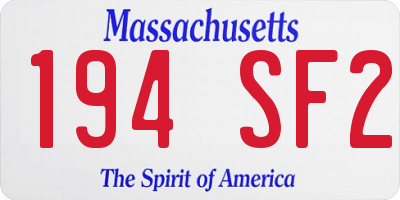 MA license plate 194SF2
