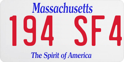 MA license plate 194SF4